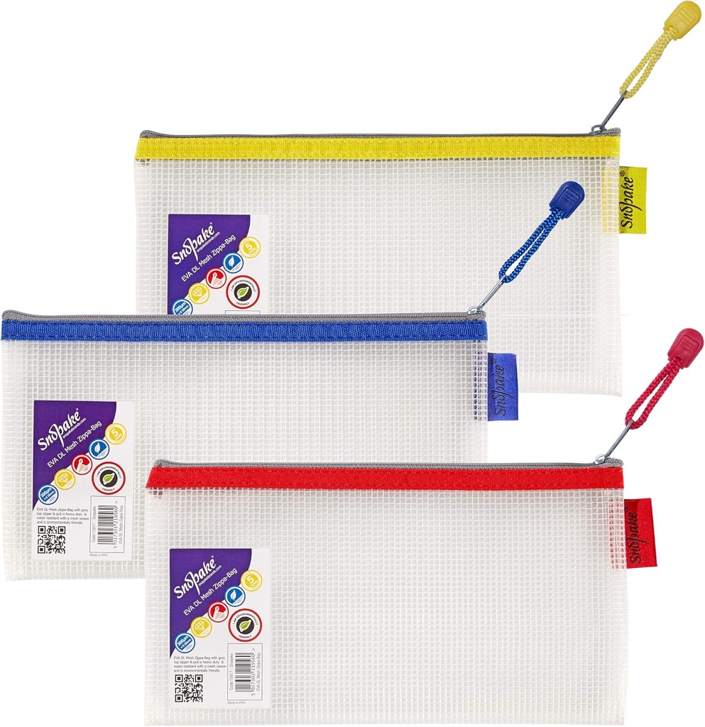 Snopake DL Heavy Duty EVA Mesh Zippa-Bag (Singular) - (3/Pack)