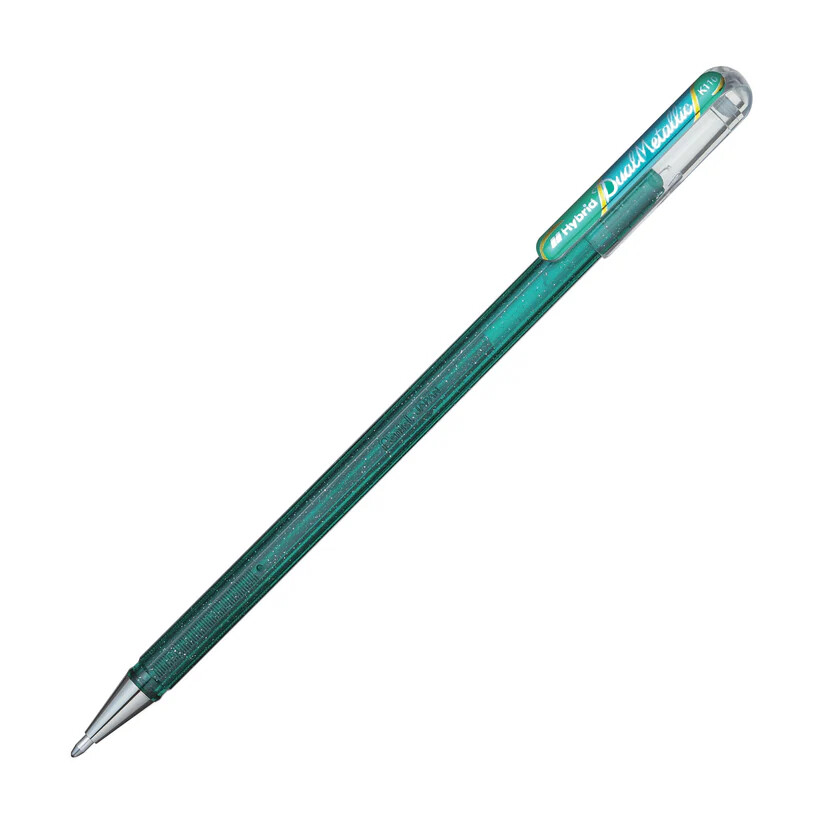 Pentel Hybrid Dual Metallic Green/Metallic Blue 1.0mm Gel Roller Pen