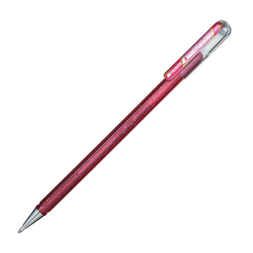 Pentel Hybrid Dual Metallic Pink/Metallic Pink 1.0mm Gel Roller Pen