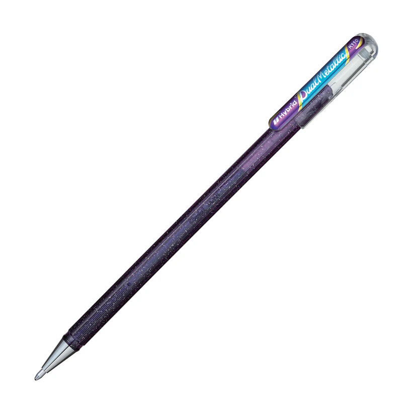 Pentel Hybrid Dual Metallic Violet/Metallic Blue 1.0mm Gel Roller Pen