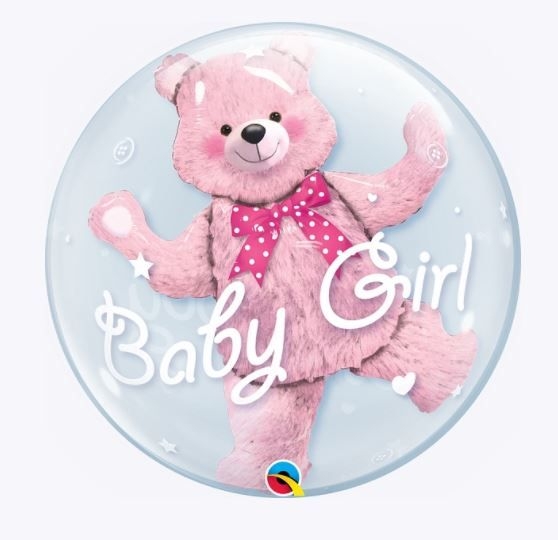 Qualatex 24" Baby Pink Bear Double Bubble Balloon
