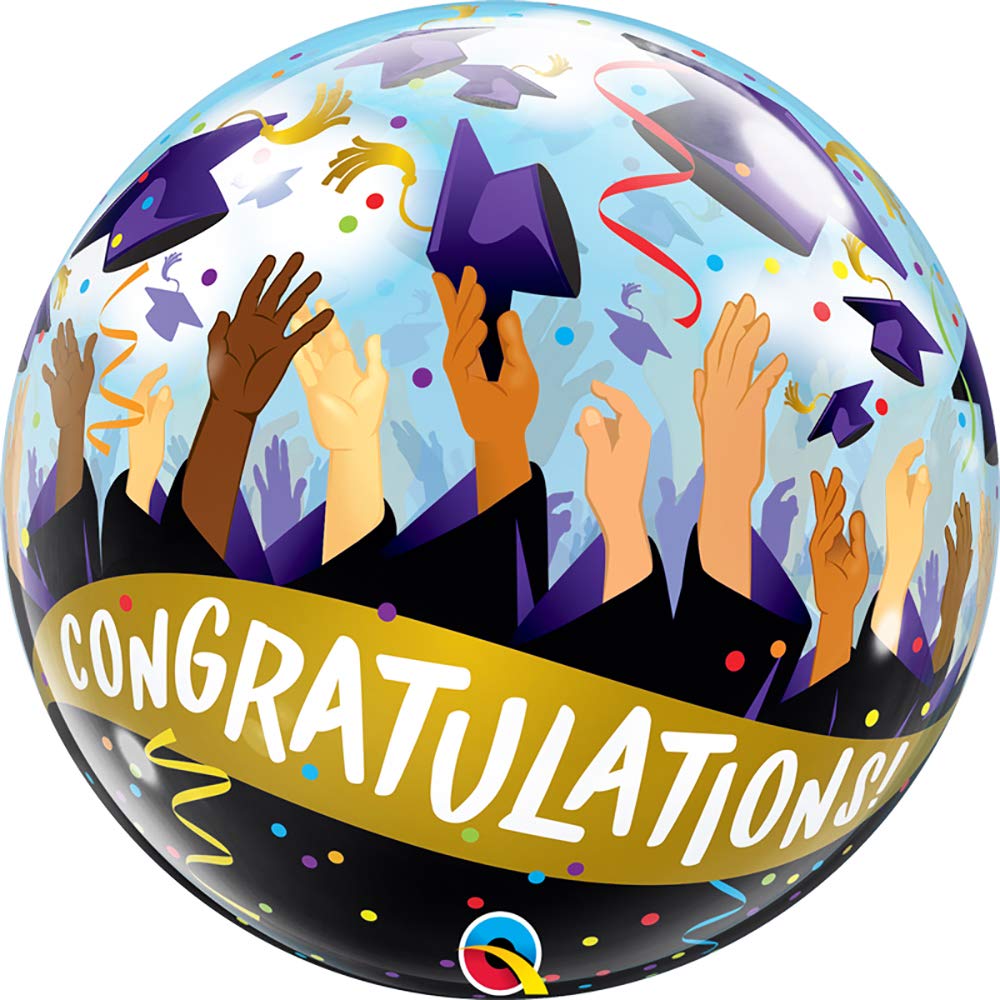 Qualatex 22" Grads Caps Bubble Balloon