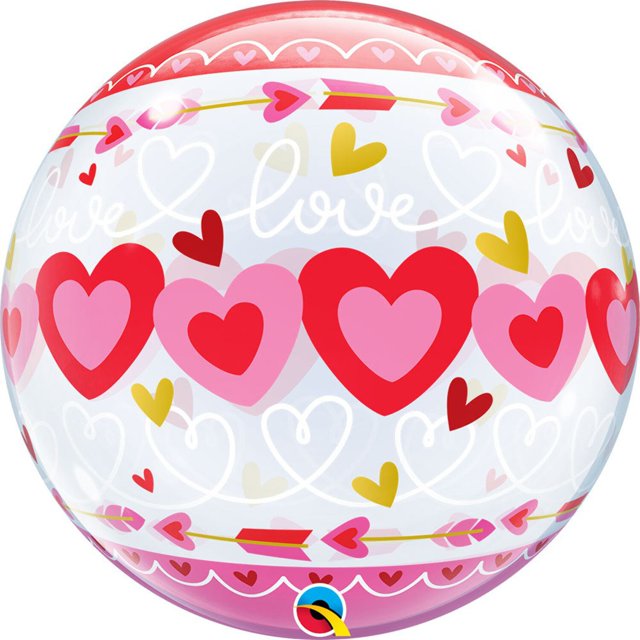 Qualatex 22" Hearts Emoji Bubble Balloon 
