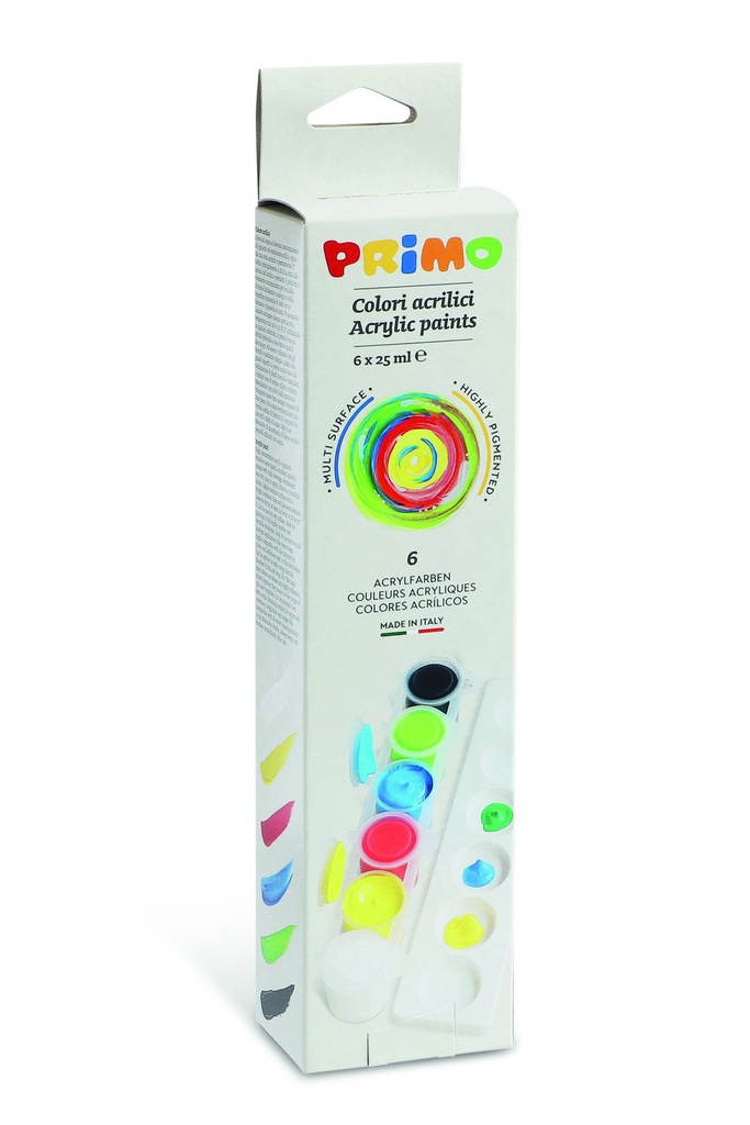 Primo Acrylic #408TA6 Paint Pots 6's  - (12/ctn)