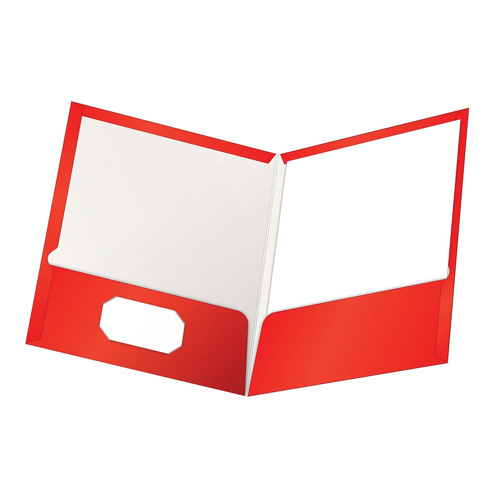 Twin Pocket Showfolio RED LAMINATED #51711 L/S - Sold Singular - (25/bx)