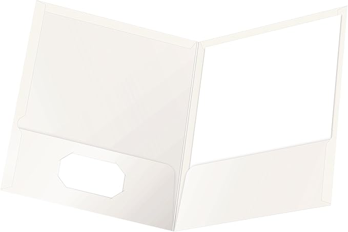 Twin Pocket Showfolio WHITE LAMINATED #51704 L/S - Sold Singular- (25/bx)