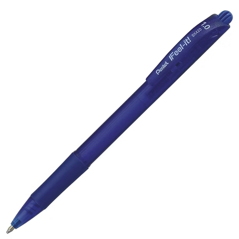 Pentel Feel It Retr. 1.0mm BLUE BP Pen - (12/bx)