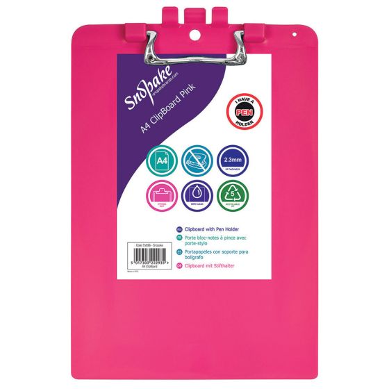 Snopake Clipboard A4 Pink