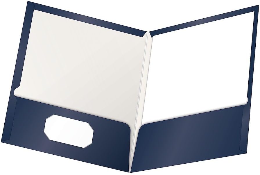 Twin Pocket Showfolio NAVY BLUE LAMINATED #51743 - Sold Singular- (25/bx)