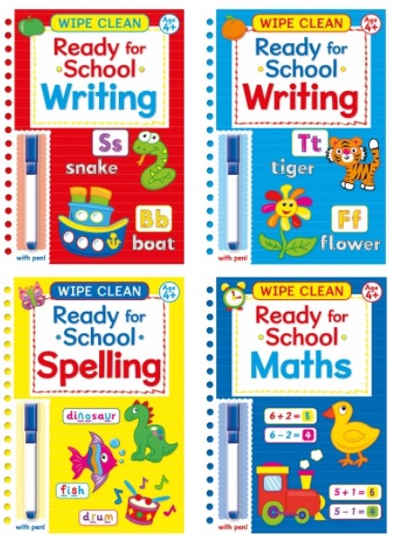 Wipe Clean w/Pen: Ready for School - 4Titles