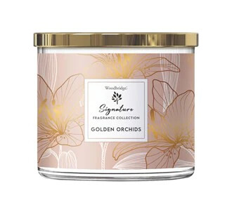 Wax Tumbler & Candle Jar 410g - GOLDEN ORCHIDS