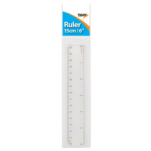 Tiger Ruler Clear 6"/15cm  (12/bx - 576ctn)