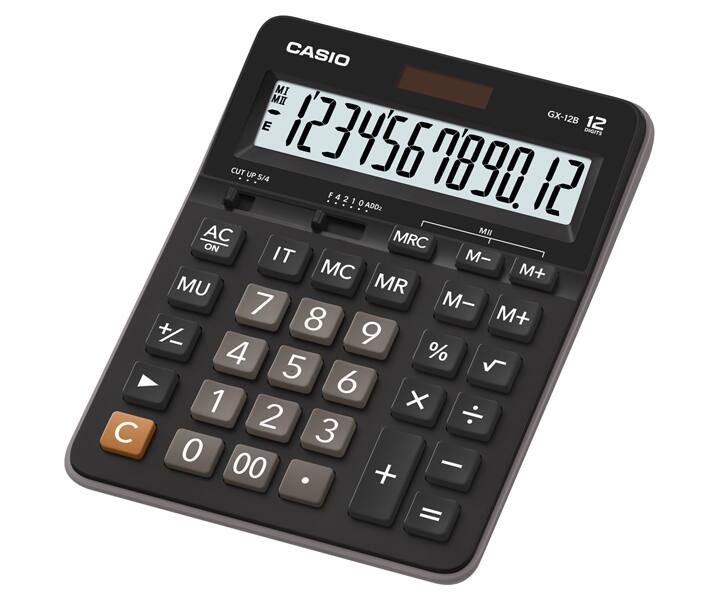 Casio Desktop 12 Digit Black #GX-12B-BK Calc.