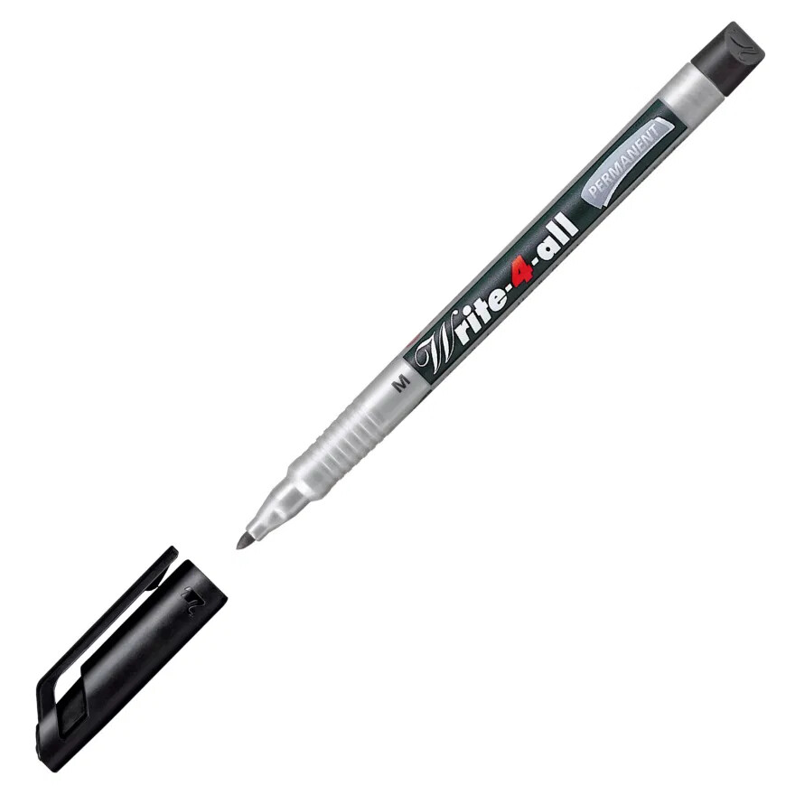 Stabilo Mark-4-All BLACK #653-46 Permanent Marker Chisel