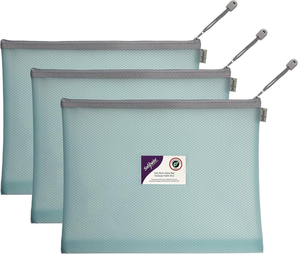 Snopake EVA Zippa Bag F/S Pastel Blue (Singular)  - (3/pk)
