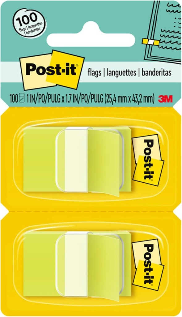Post It Tape Flags YELLOW #680-YW2 1" X 1.7" - Sold Singular