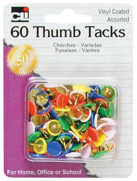 Thumb Tacks Vinyl #80991 Coated 60/Card