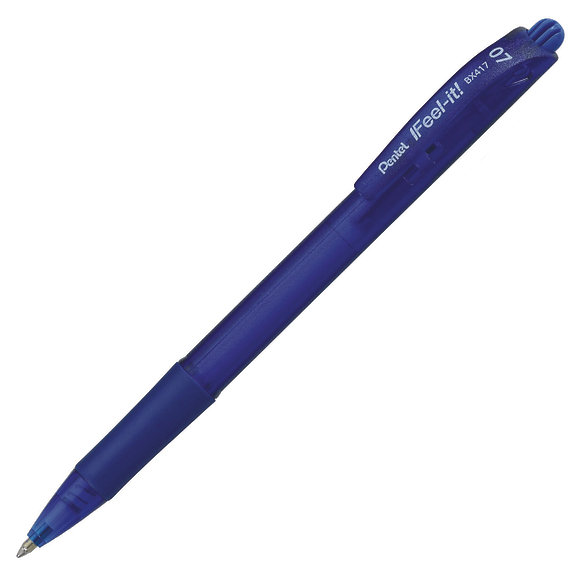 Pentel Feel It Retr. 0.7mm BLUE BP Pen  - (12/bx)