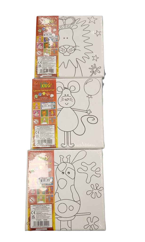 Canvas w/Paint Set Small - Animals Mixed #TY2670 - Sale