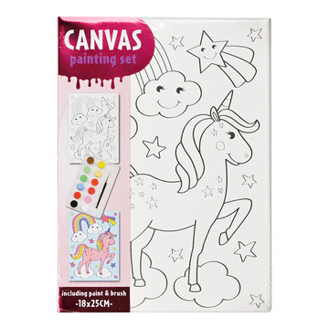 Canvas w/Paint Set 25x20cm - Unicorn - Sale