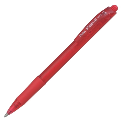 Pentel Feel It RETR. 1.0mm RED BP Pen - (12/bx)