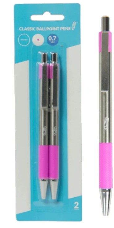 Classic BP #D-4236 Retr. PINK Pens 2pk
