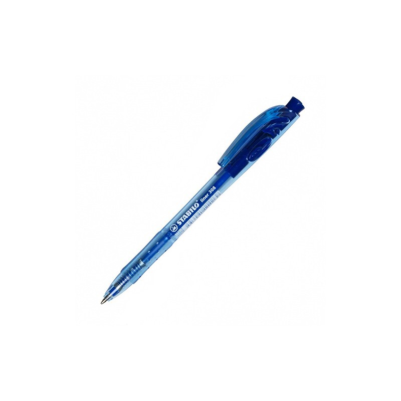 Stabilo BLUE FINE Liner Retractable BallPoint Pen - (10/bx)