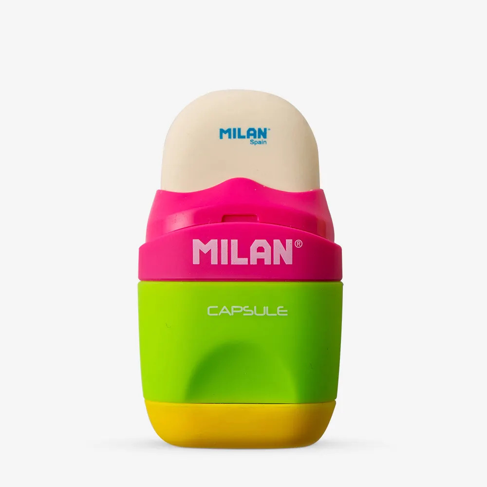 Milan Capsule 1 Hole Tub Sharpener & Eraser #4709624 (Each) - (24/bx)