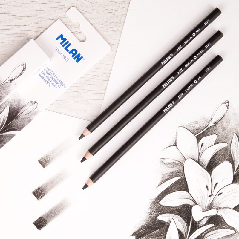 Milan Charcoal Pencils (Sold As 3pk) #078622203