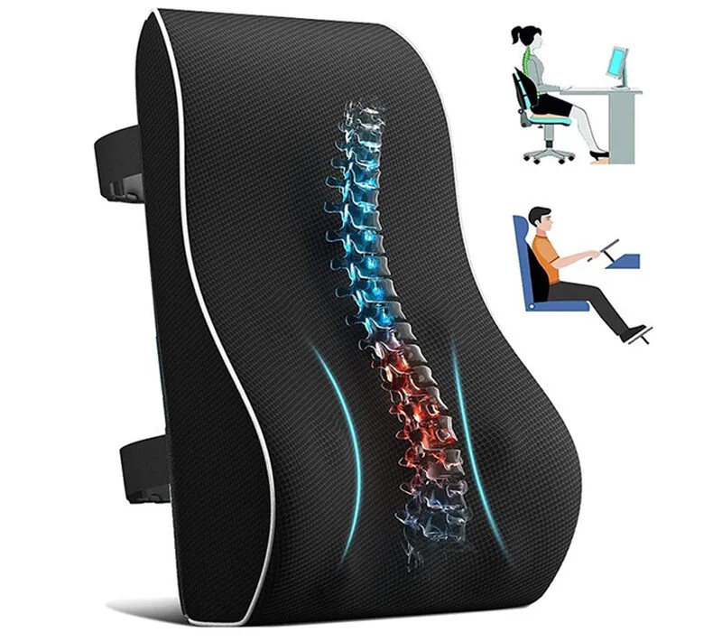 Backrest Full Size BLACK Mesh Fabric / Memory Foam - (20/ctn)
