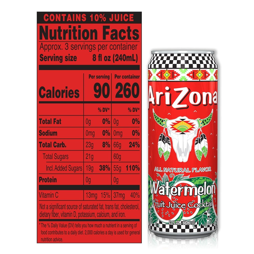 Arizona All-Natural Watermelon Juice Cocktail 22oz Can