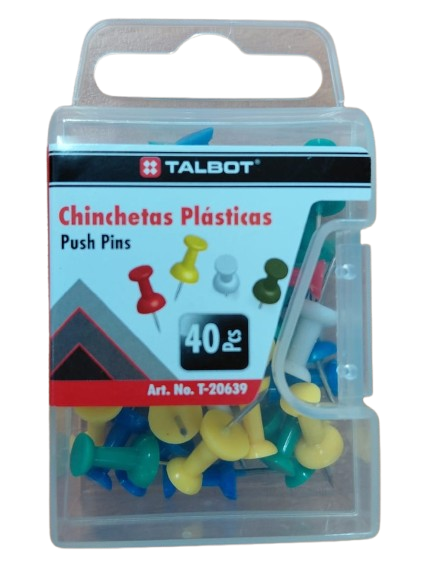 Talbot Push Pins Cols Asst 40pk