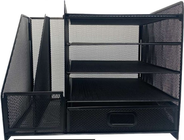 Talbot Mesh Desk Organizer: Letter Tray/Magazine Rack BLACK #50600