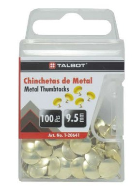 Talbot Thumb Tacks GOLDEN 100pk