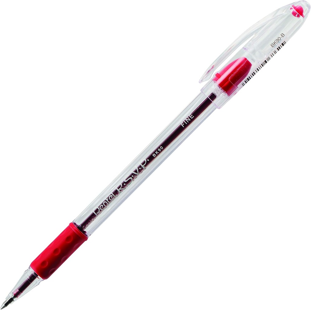 Pentel RSVP RED FINE #BK90B 0.7mm BP Pen  