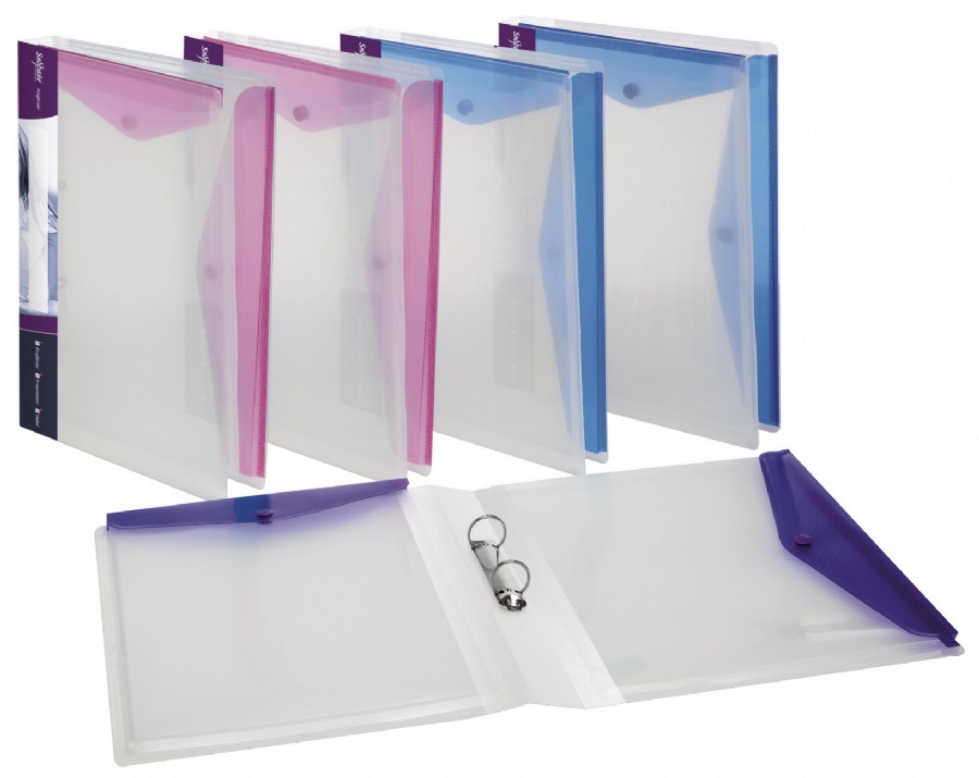 Snopake Triple View A4 2 Ring Binder 25mm + Polyfile ELECTRA Asst. 
