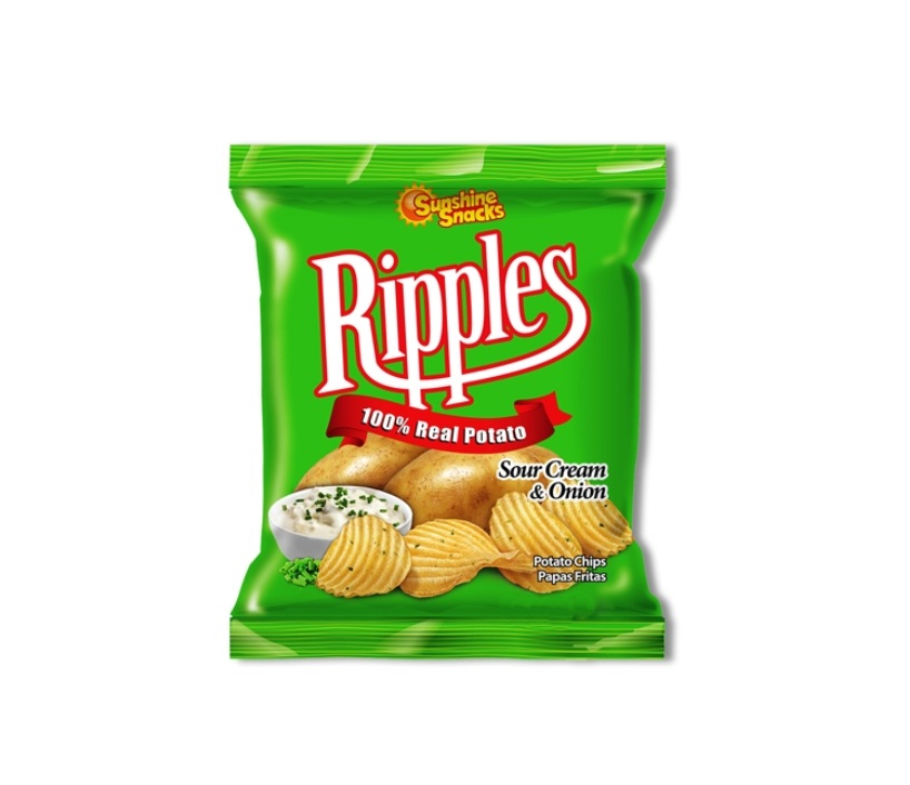 Sunshine Snacks Ripples Sour Cream & Onion Potato Chips 35g