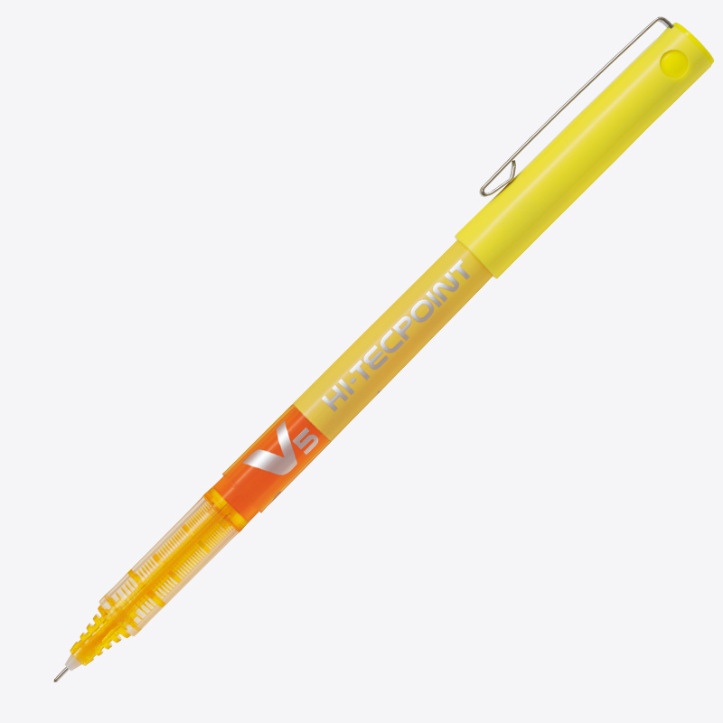 Pilot Hi-Tecpoint V5 YELLOW Xtra Fine Pen - (12/bx)