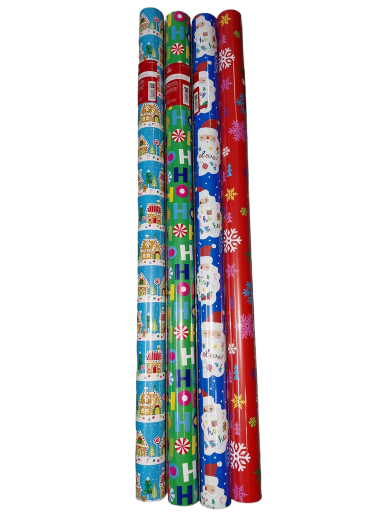 XMAS Gift Wrap 35ft Roll Brights #CW3530A21/CRW1458/59/60/61