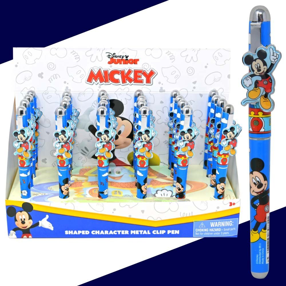 84871MZ* MICKEY MOUSE  Shaped Metal Clip BP Pen SINGULAR -(Display 24)