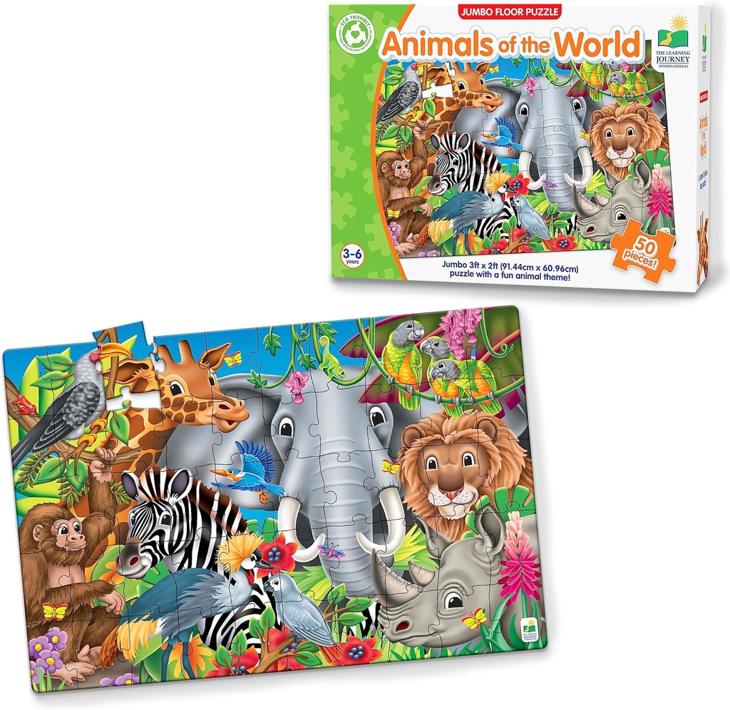 Jumbo Floor Puzzle - ANIMALS OF THE WORLD (3-6yrs)