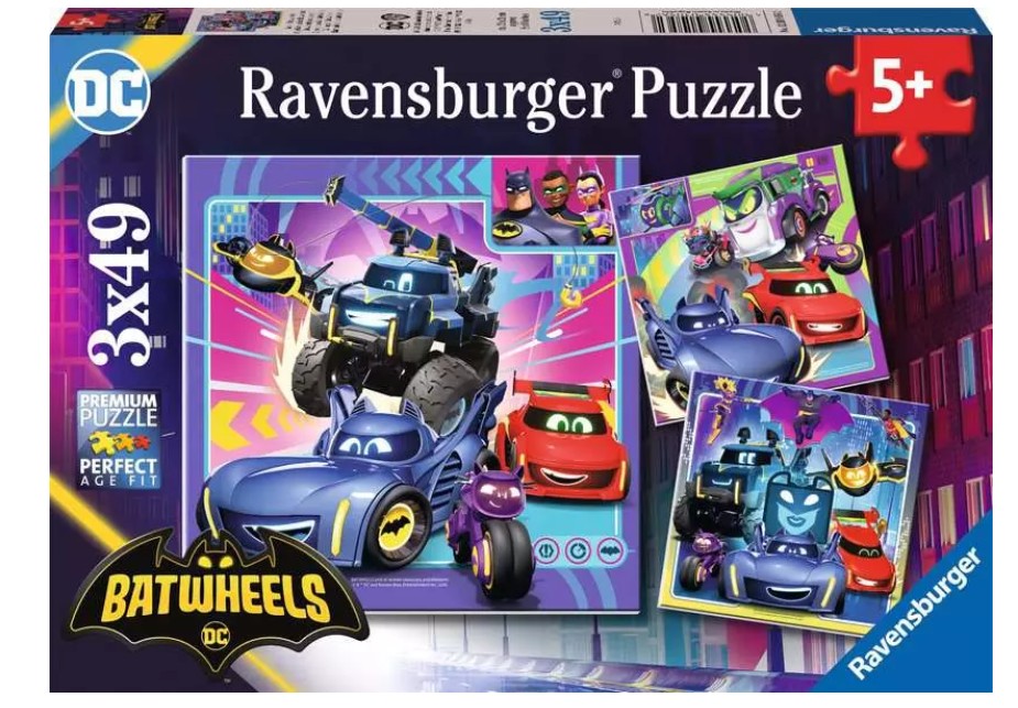 BATWHEELS 3 x 49pc Puzzle 5+