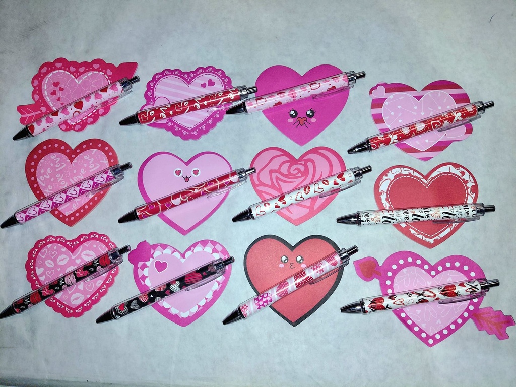 Valentines BP (Heart) Pens with Notepad Set #RC13A6103