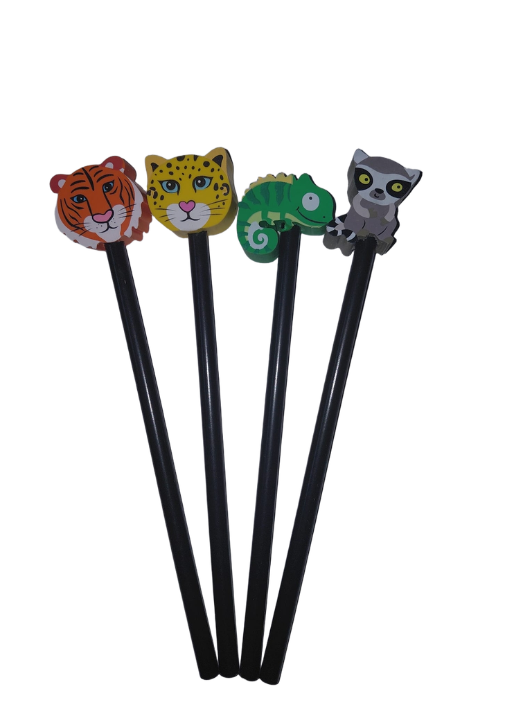 Moon Pencil w/Topper "JUNGLE FUN" - (36/Tub)