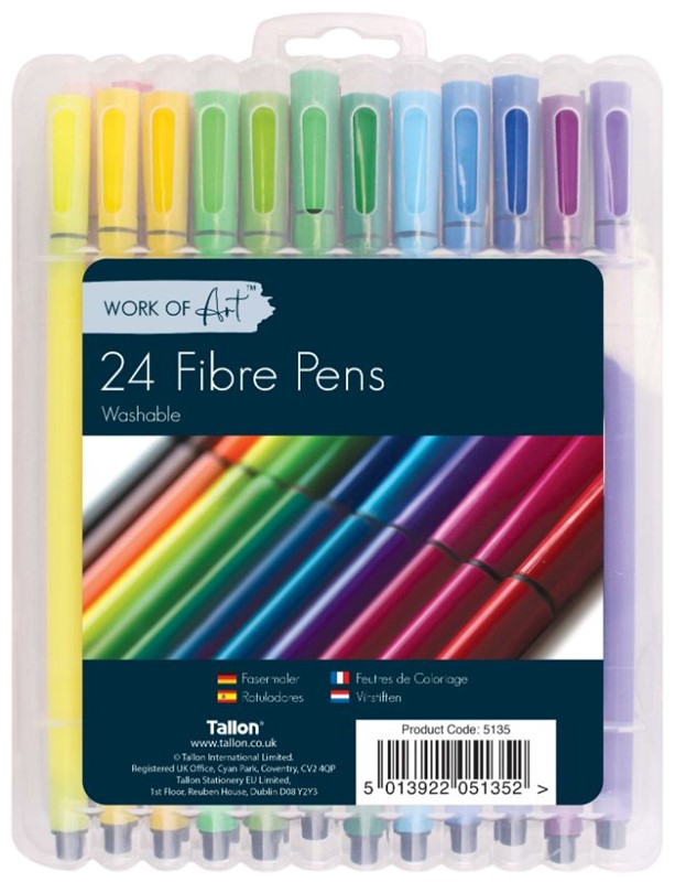 Tallon Work Of Art Fibre Pens #5135 Washable 24s (Felt Tip)