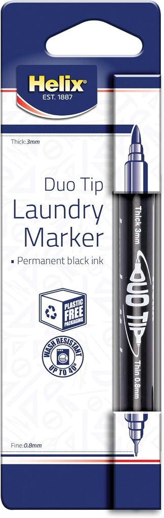 Helix Dual Tip #X33471/S28070 Laundry & Fabric BLACK Marker