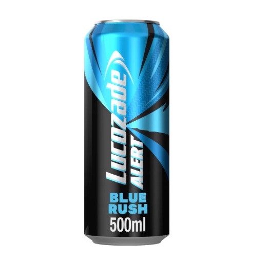 Lucozade Alert BLUE RUSH (500ml Can) Each - (12/ctn)
