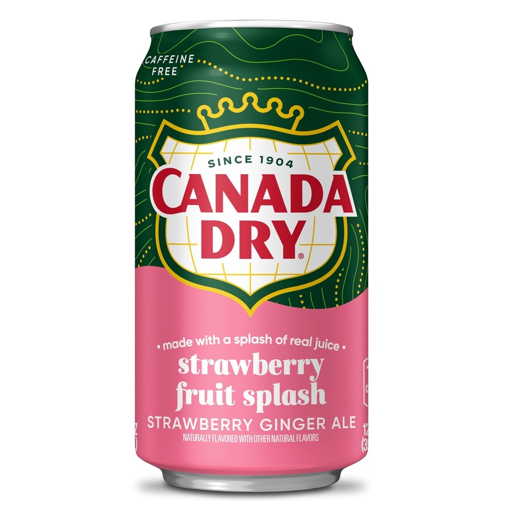 Canada Dry STRAWBERRY FRUIT SPLASH 355ml Can - Each - (24/ctn)