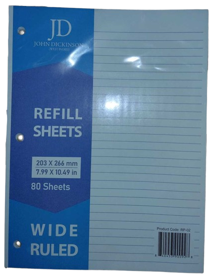 Winners Binder Refill Sheets Letter Size 80/pk - (120/ctn)