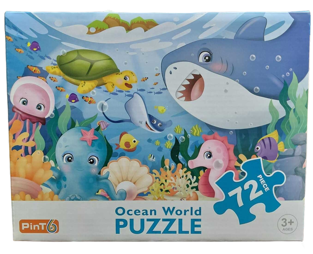 Ocean World/Dinosaurs 72pc Puzzle w/Handle Box 